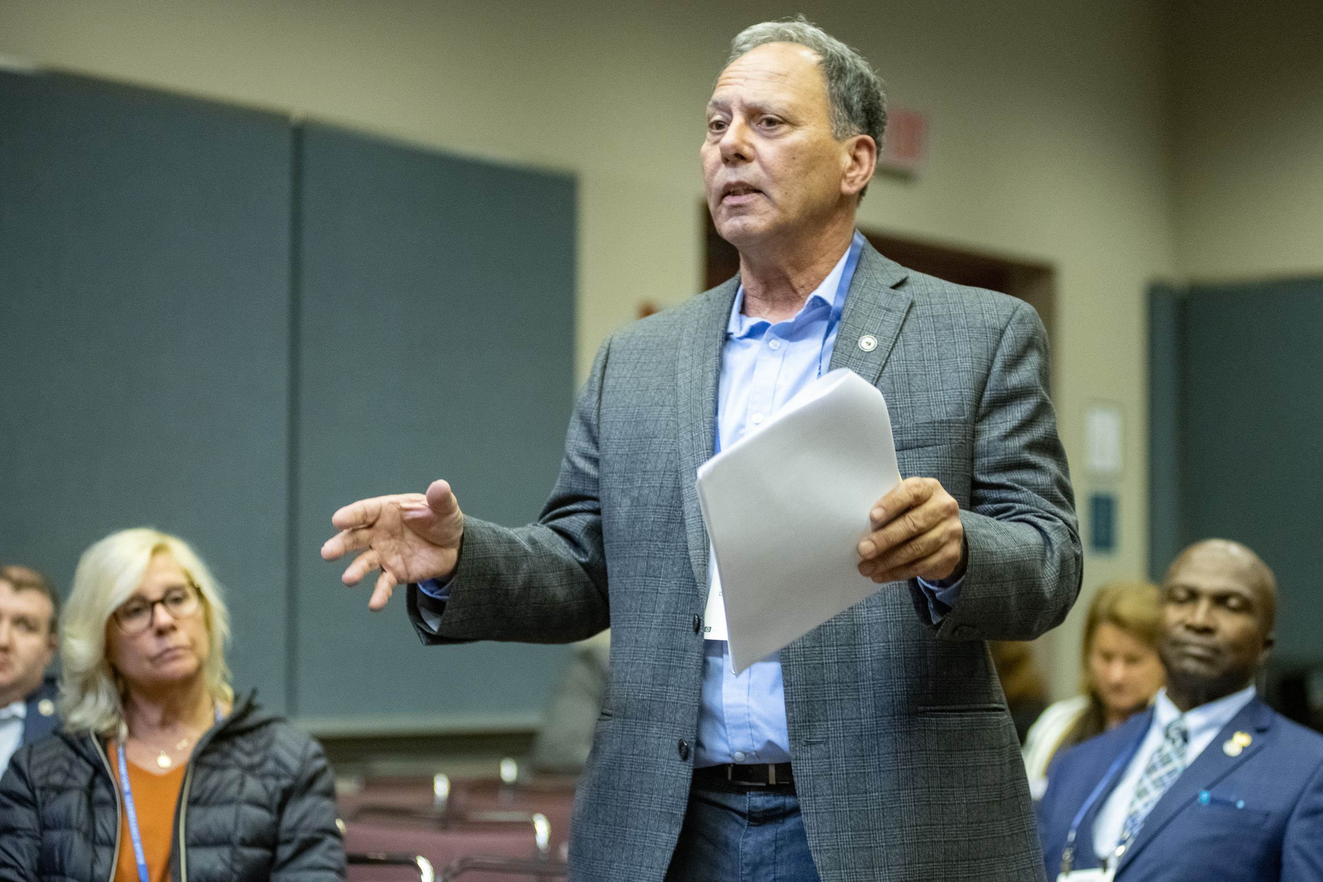 League Conference Resolution Committee meeting Mayor Paul Medany speaking