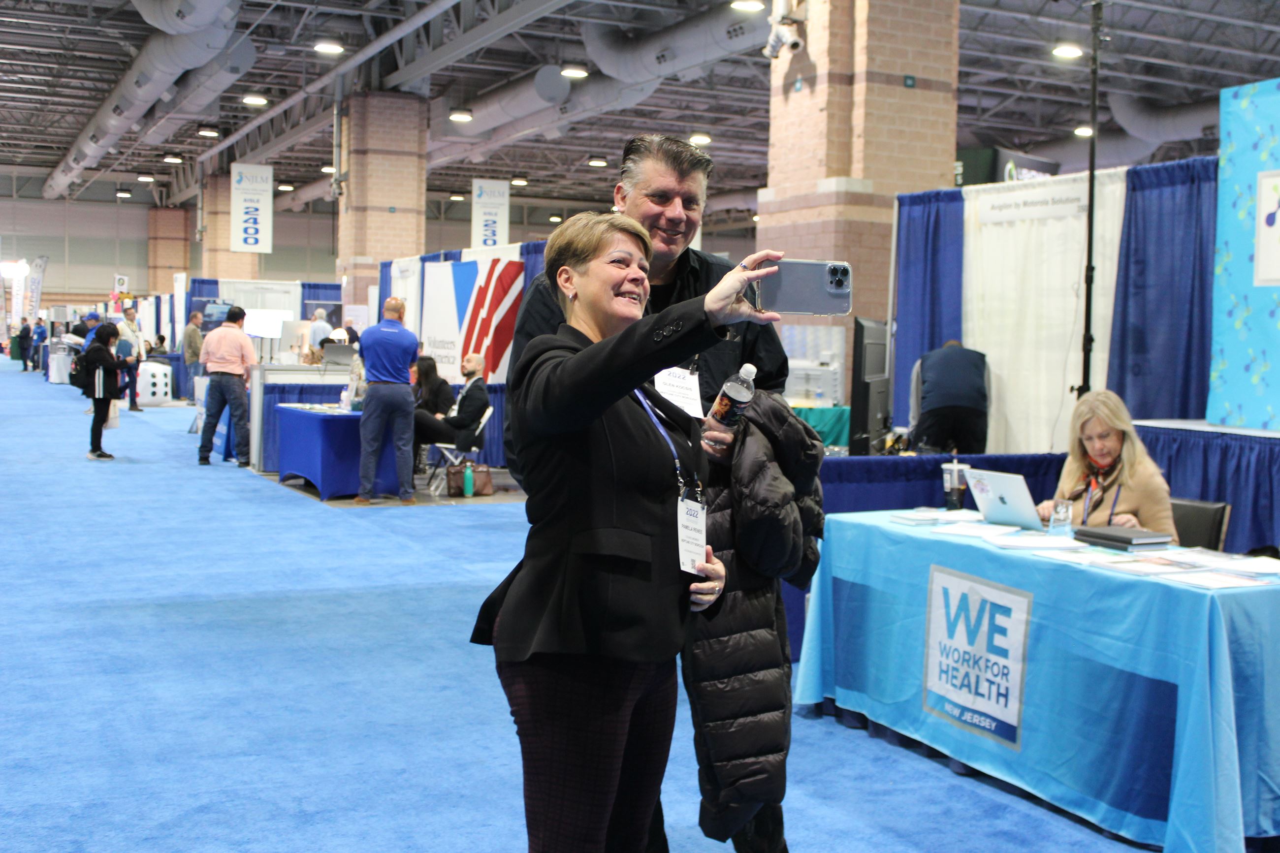 Taking a selfie on the exhibit floor