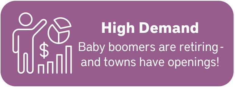 Baby bommers are retiring - and towns have openings!