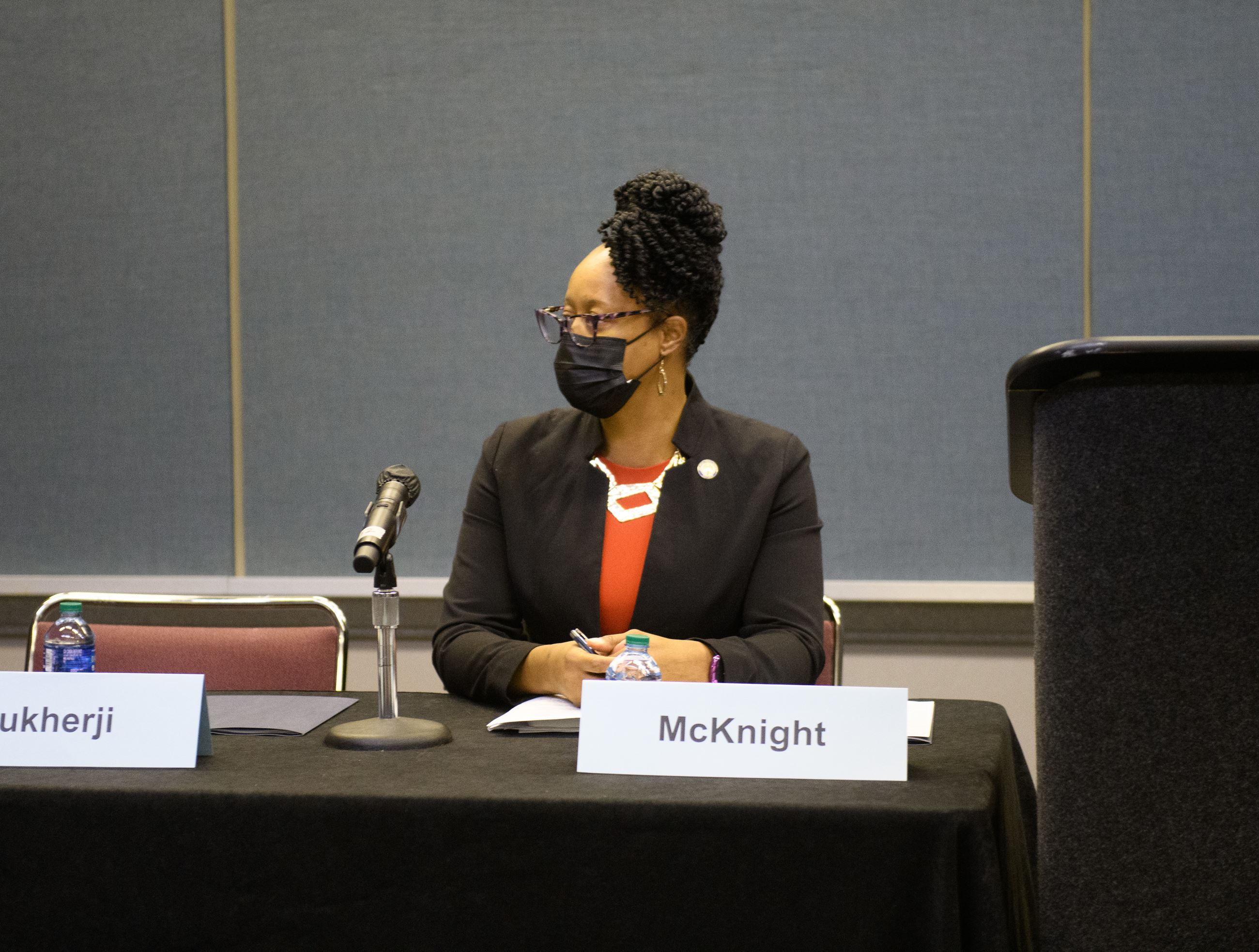 Assemblywoman Angela McKnight (D-31) at 11/17 UEZ Mayors Commission Meeting