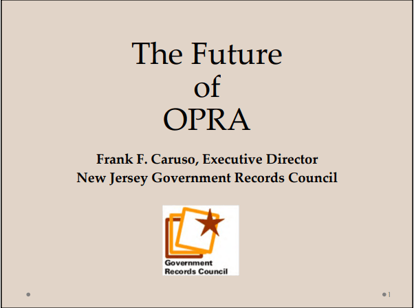 Future of OPRA cover sheet for slide presentation