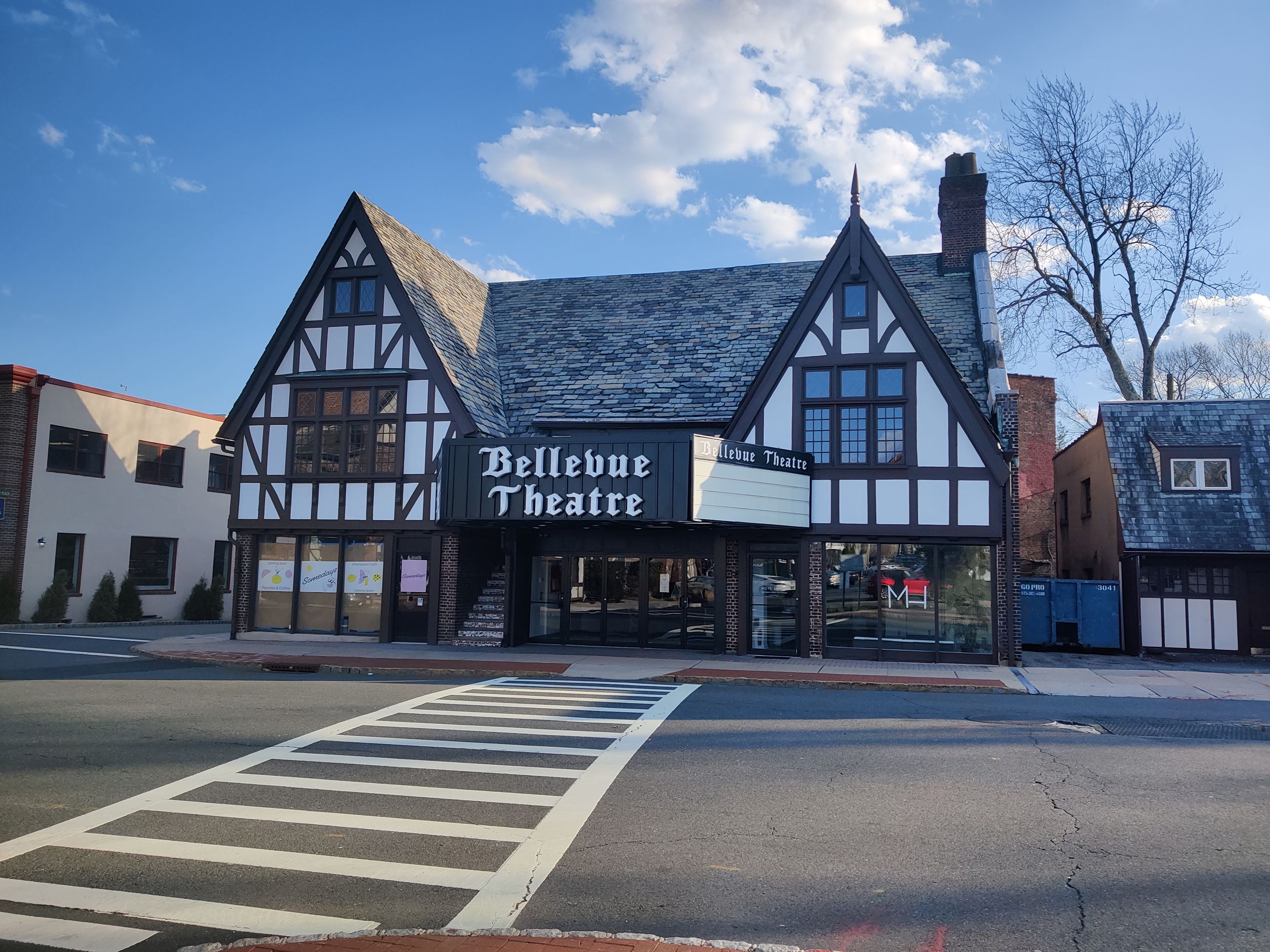 The Tudor Exterior of the restored Bellevue Theater in 2025